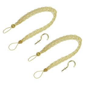 Uxcell 683867908612 2pcs 58cm/23 Inch Curtain Tiebacks Braided Drapery Holdback Holder Gold