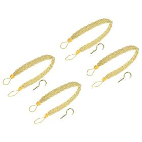 Uxcell 683867908742 4pcs 58cm/23 Inch Curtain Tiebacks Braided Drapery Holdback Holder Yellow