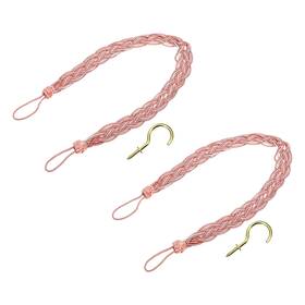 Uxcell 683867908889 2pcs 58cm/23 Inch Curtain Tiebacks Braided Drapery Holdback Holder Pink