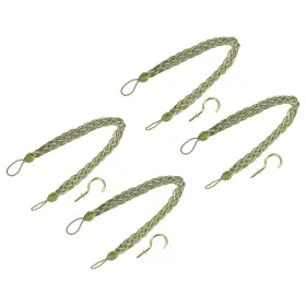 Uxcell 683867908988 4pcs 58cm/23 Inch Curtain Tiebacks Braided Drapery Holdback Holder Olive Green