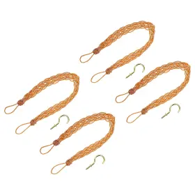 Uxcell 683867909107 4pcs 58cm/23 Inch Curtain Tiebacks Braided Drapery Holdback Holder Orange