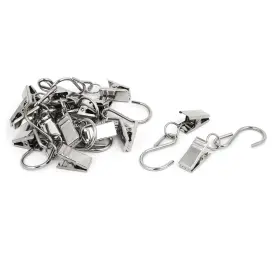 Uxcell 709874983609 13mm Width 60mm Length S Shaped Hanging Hook Drapes Curtain Clips Clamps 16 Pcs