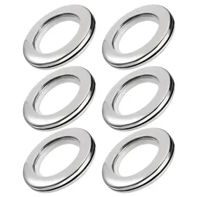 Uxcell 714998325853 Curtain Grommets Plastic 1.5 Inch Inner Dia Drapery Eyelet Rings Silver Tone 6pcs