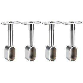 Uxcell 784958591628 4pcs Closet Rod Support End Hanger For 16x30mm84-105mm Height Silver