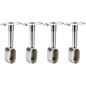Uxcell 784958591628 4pcs Closet Rod Support End Hanger For 16x30mm84-105mm Height Silver