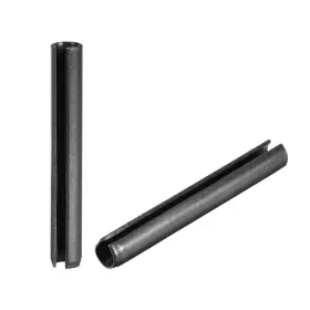 A19110100ux0256 Uxcell Slotted Spring Pin - 6mm X 50mm Plain Finish 65mn Black