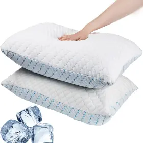 Lg-0002 Vainoc Memory Foam Pillows Queen Size Set Of 2 Adjustable Cooling Pillow For Side B