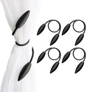 Valea Home 711181171747 4 Pieces Curtain Tiebacks Clips Creative Window Drape Twist Tie Backs