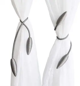 8541875536 Valea Home 2 Pieces Curtain Tiebacks Clips Creative Set Of Silver Grey