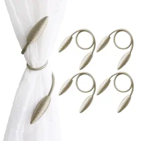 Zzbd-04jt-ltgold4pack Valea Home 4 Pieces Curtain Tiebacks Clips Creative Window Drape Twist Tie Backs Europea