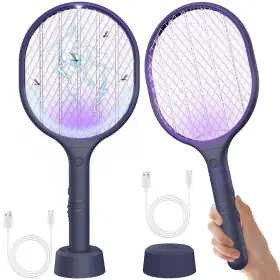 Dn-li2088 Vanelc Electric Fly Swatter 2 Pack 3000v Bug Zapper Racket With 1500mah