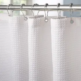 Vanzavanzu 192132503198 Waffle Weave Shower Curtain With Stainless Steel Hooks - 230 Gsm Heavy Duty F