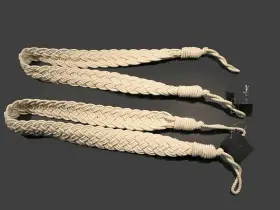 H0308 Vatican Home Set Of 2 Pair Decorative Rope Curtain Drape Tie Backs White