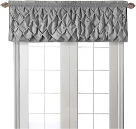 Cmn-vlc-6020-i2-grey Vcny Home - Valance Pintuck Curtain With Rod Pocket Top Modern D Cor