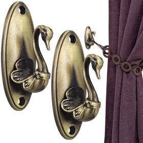 Veemoon Zl6yb64yx0c2519ybicx 1 Pair Vintage Swan Curtain Holdbacks 3.34 Inch Bronze Zinc Alloy Drapery Ti