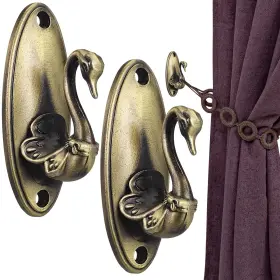 Zl6yb64yx0c2519ybicx Veemoon 1 Pair Vintage Swan Curtain Holdbacks 3.34 Inch Bronze Zinc Alloy Drapery Ti