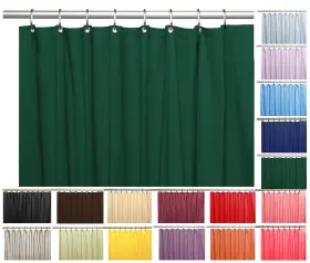 Venice Collections 850033945041 Elegant Heavy Duty Vinyl Shower Curtain Liner With 12 Metal Grommets Dark Green