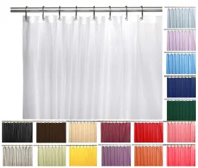 Venice Collections 850033945188 Elegant Heavy Duty Vinyl Shower Curtain Liner With 12 Meta