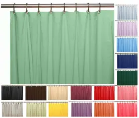 Venice Collections 850033945249 Elegant Heavy Duty Vinyl Shower Curtain Liner With 12 Metal Grommets Jade