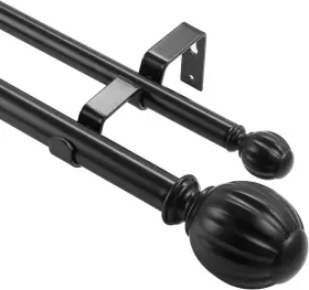 Clg3672inyqx Vevor Double Rod Curtain Rods 36-72 Inches 3-6ft Inch -black Black