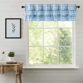 Vhc Brands 810055892822 Annie Buffalo Blue Check Ruffled Valance 16x60