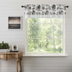 Vhc Brands 810055893485 Annie Portabella Floral Ruffled Valance 16x72 Brown