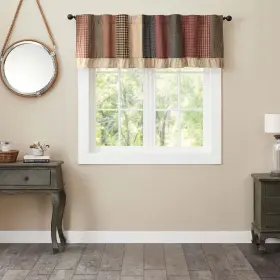 Vhc Brands 810055895250 Maisie Patchwork Valance 19x72 Red