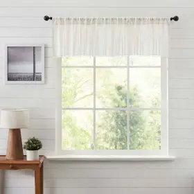 Vhc Brands 810055895298 Tobacco Cloth Antique White Patchwork Valance 16x90