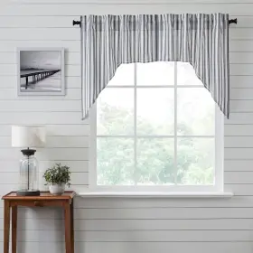 Vhc Brands 840233900230 Sawyer Mill Black Ticking Stripe Swag Set Of 2 36x36x16 - M