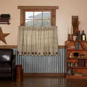 Vhc Brands 840528110702 Abilene Star Tier Set Tan/burgundy/dark Brown 36x36