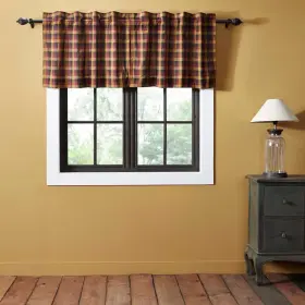 Vhc Brands 840528160400 Red Primitive Kitchen Curtains Heritage Farms Tier Pair Mustard 24x36