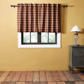 Vhc Brands 840528160417 Red Primitive Kitchen Curtains Heritage Farms Tier Pair Mustard 36x36
