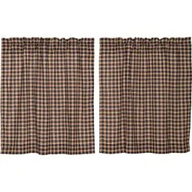 Vhc Brands 841985005471 Bingham Star Tier Plaid Set Of 2 Barn Red 36x36