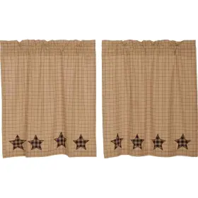Vhc Brands 841985005525 Bingham Star Tier Applique Set Of 2 Khaki 36x36