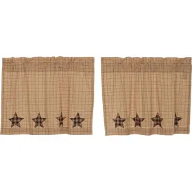 Vhc Brands 841985005532 Bingham Star Tier Applique Set Of 2 Khaki 24x36