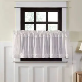 Vhc Brands 841985020634 White Ruffled Sheer Tier Set Of 2 Soft 24x36