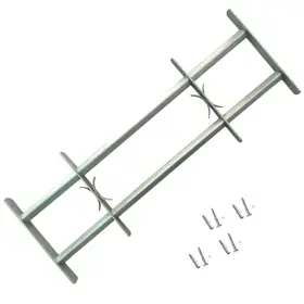 141381 Vidaxl Adjustable Security Grille For Windows With 2 Crossbars 39.4 Inch -59.1