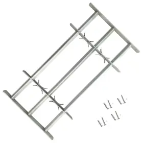 141384 Vidaxl Adjustable Security Grille For Windows With 3 Crossbars 39.4 Inch -59.1