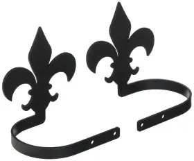 Village Wrought Iron 604414034004 4 Inch Fleur De Lis Curtain Tie Backs