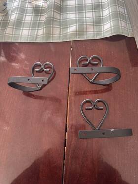 Village Wrought Iron Cur-tb-51 Heart - Curtain Tie Backs Pair 4.5 Inch Made In Usa