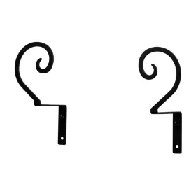 Sbs-vwi-cur-s-103 Village Wrought Iron Scroll Curtain Swags Pair
