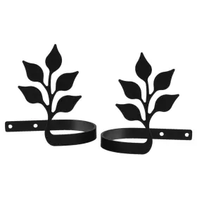 Sbs-vwi-cur-tb-76 Village Wrought Iron Leaf Curtain Tie Backs Pair