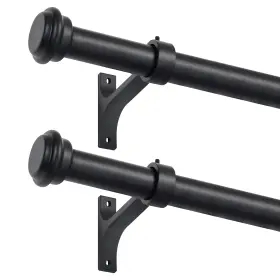 Ds-a153 Vimayta 2 Pack Curtain Rods 72 To 144 Inches 1 Inch Heavy Duty With Aluminum Al