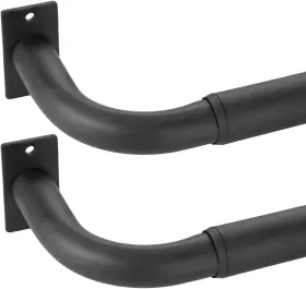 Ds-a155 Vimayta Curtain Rods For Windows 48 To 84 Inch -84 2 Pack Matte Black