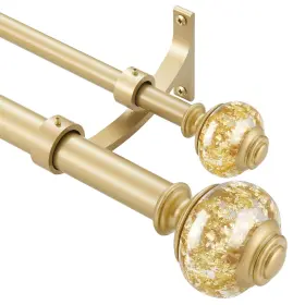 Ds-a283 Vimayta Double Curtain Rods 36 To 72 Inches 3-6 Feet With Solid Aluminum Alloy Brack