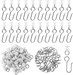 542431 Vin Beauty 80 Pcs Metal Curtain Track Hooks S Shaped Small Ceiling Tr