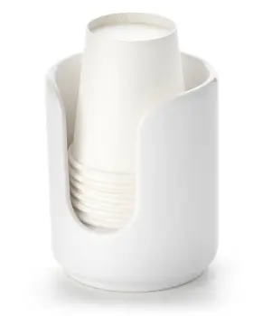V150050 Viosuniu 3 Oz Original Ceramic Bathroom Cup Dispenser With 5 Pla Paper Cups