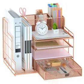 Op002 Vivsol Pk Rose Gold Desk Organizer Organizers And Office Accessories