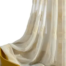 005clqh014sc1s5284 Vogol Floral Embroidered Elegant Sheer Curtains Rod Pocket Window Panels For