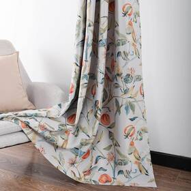 Vogol 005clqh208c2s5263 Birds And Leaves Print Soundproof Window Curtains Room Darkening Drape